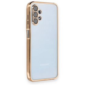 BSSM Samsung Galaxy A13 4G Razer Lensli Silikon Gold Cep Telefonu Kılıfı