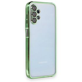 BSSM Samsung Galaxy A13 4G Razer Lensli Silikon Gümüş Cep Telefonu Kılıfı