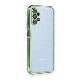 BSSM Samsung Galaxy A13 4G Razer Lensli Silikon Yeşil Cep Telefonu Kılıfı