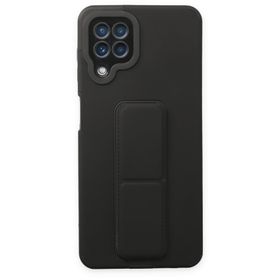 BSSM Samsung Galaxy A22 Mega Standlı Silikon Siyah Kılıf