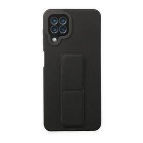 BSSM Samsung Galaxy A22 Mega Standlı Silikon Siyah Kılıf