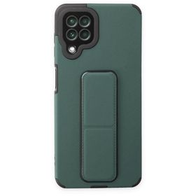 BSSM Samsung Galaxy A22 Mega Standlı Silikon Yeşil Kılıf