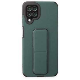 BSSM Samsung Galaxy A22 Mega Standlı Silikon Yeşil Kılıf