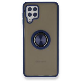 BSSM Samsung Galaxy A22 Montreal Yüzüklü Silikon Kapak Lacivert Kılıf