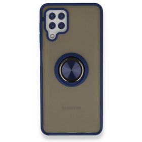 BSSM Samsung Galaxy A22 Montreal Yüzüklü Silikon Kapak Lacivert Kılıf