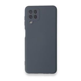 BSSM Samsung Galaxy A22 Nano İçi Kadife Silikon Gri Kılıf