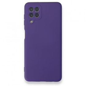 BSSM Samsung Galaxy A22 Nano İçi Kadife Silikon Mor Kılıf