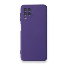 BSSM Samsung Galaxy A22 Nano İçi Kadife Silikon Mor Kılıf