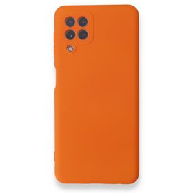 BSSM Samsung Galaxy A22 Nano İçi Kadife Silikon Turuncu Kılıf