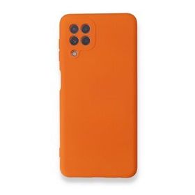 BSSM Samsung Galaxy A22 Nano İçi Kadife Silikon Turuncu Kılıf