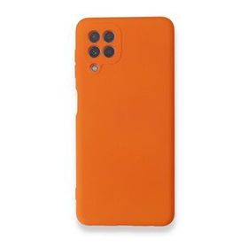 BSSM Samsung Galaxy A22 Nano İçi Kadife Silikon Turuncu Kılıf