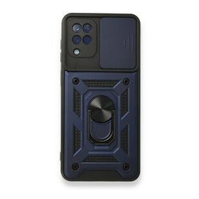 BSSM Samsung Galaxy A22 Pars Lens Yüzüklü Silikon Lacivert Kılıf