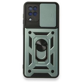 BSSM Samsung Galaxy A22 Pars Lens Yüzüklü Silikon Yeşil Kılıf