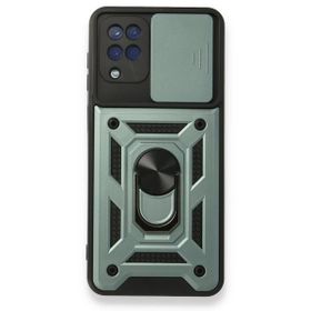 BSSM Samsung Galaxy A22 Pars Lens Yüzüklü Silikon Yeşil Kılıf