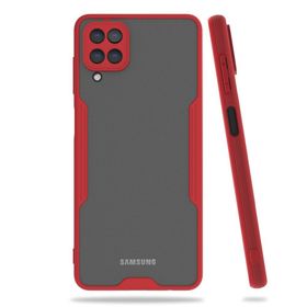 BSSM Samsung Galaxy A22 Platin Silikon Kırmızı Kılıf