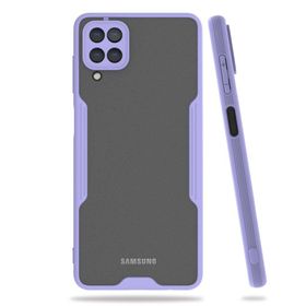 BSSM Samsung Galaxy A22 Platin Silikon Lila Kılıf