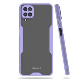 BSSM Samsung Galaxy A22 Platin Silikon Lila Kılıf