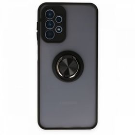 BSSM Samsung Galaxy A23 4G Montreal Yüzüklü Silikon Kapak Siyah Kılıf