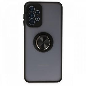 BSSM Samsung Galaxy A23 4G Montreal Yüzüklü Silikon Kapak Siyah Kılıf