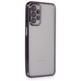 BSSM Samsung Galaxy A23 4G Razer Lensli Silikon Gümüş Cep Telefonu Kılıfı