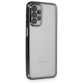 BSSM Samsung Galaxy A23 4G Razer Lensli Silikon Siyah Cep Telefonu Kılıfı