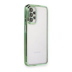 BSSM Samsung Galaxy A23 4G Razer Lensli Silikon Yeşil Cep Telefonu Kılıfı