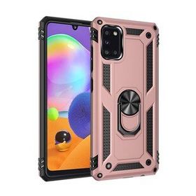 BSSM Samsung Galaxy A31 Sofya Yüzüklü Silikon Kapak Rose Kılıf