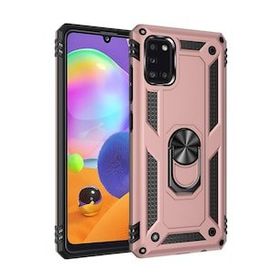 BSSM Samsung Galaxy A31 Sofya Yüzüklü Silikon Kapak Rose Kılıf