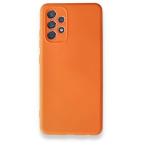 BSSM Samsung Galaxy A32 Nano İçi Kadife Silikon Turuncu Kılıf