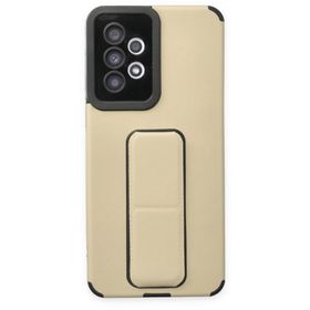 BSSM Samsung Galaxy A33 5G Mega Standlı Silikon Gold Kılıf