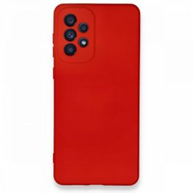 BSSM Samsung Galaxy A33 5G Nano İçi Kadife Kırmızı Silikon Kılıf
