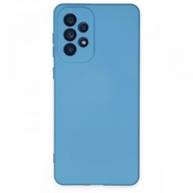 BSSM Samsung Galaxy A33 5G Nano İçi Kadife Mavi Silikon Kılıf