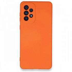 BSSM Samsung Galaxy A33 5G Nano İçi Kadife Silikon Turuncu Kılıf