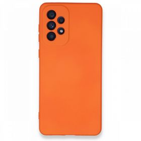 BSSM Samsung Galaxy A33 5G Nano İçi Kadife Silikon Turuncu Kılıf