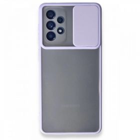 BSSM Samsung Galaxy A33 5G Palm Buzlu Kamera Sürgülü Silikon Lila Kılıf