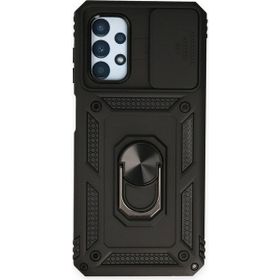 BSSM Samsung Galaxy A33 5G Pars Lens Yüzüklü Siyah Silikon Kılıf