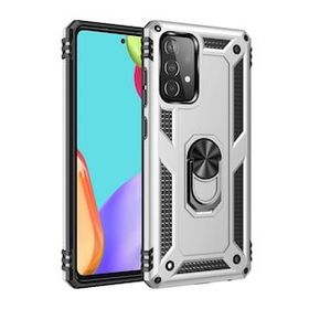 BSSM Samsung Galaxy A33 5G Sofya Yüzüklü Silikon Kapak Gümüş Kılıf