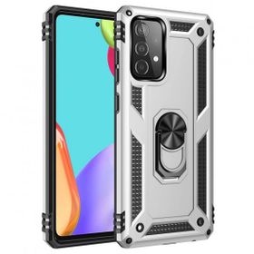 BSSM Samsung Galaxy A33 5G Sofya Yüzüklü Silikon Kapak Gümüş Kılıf