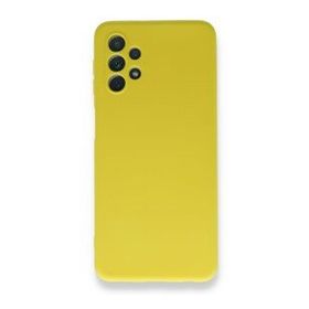BSSM Samsung Galaxy A52 Nano içi Kadife Silikon - Sarı Kılıf