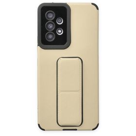 BSSM Samsung Galaxy A53 5G Mega Standlı Silikon - Gold Kılıf