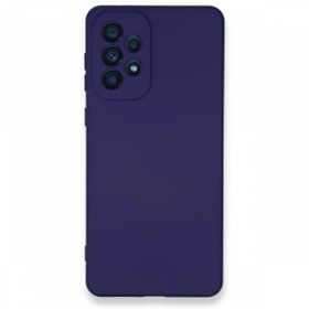 BSSM Samsung Galaxy A53 5G Nano İçi Kadife Silikon Mor Cep Telefonu Kılıfı