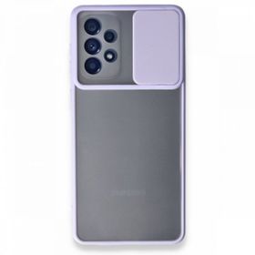 BSSM Samsung Galaxy A53 5G Palm Buzlu Kamera Sürgülü Silikon - Lila Kılıf
