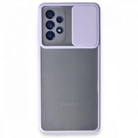 BSSM Samsung Galaxy A53 5G Palm Buzlu Kamera Sürgülü Silikon - Lila Kılıf