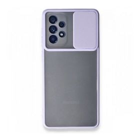 BSSM Samsung Galaxy A53 5G Palm Buzlu Kamera Sürgülü Silikon - Lila Kılıf