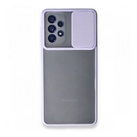 BSSM Samsung Galaxy A53 5G Palm Buzlu Kamera Sürgülü Silikon - Lila Kılıf