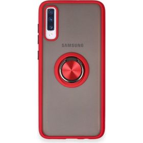 BSSM Samsung Galaxy A70 Montreal Yüzüklü Silikon Kapak Kırmızı Kılıf