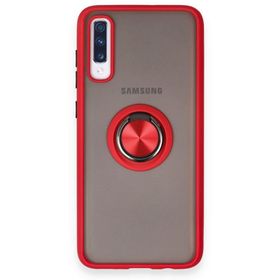 BSSM Samsung Galaxy A70 Montreal Yüzüklü Silikon Kapak Kırmızı Kılıf