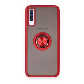 BSSM Samsung Galaxy A70 Montreal Yüzüklü Silikon Kapak Kırmızı Kılıf