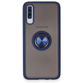 BSSM Samsung Galaxy A70 Montreal Yüzüklü Silikon Kapak Lacivert Kılıf