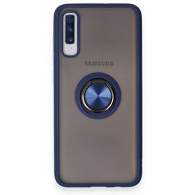 BSSM Samsung Galaxy A70 Montreal Yüzüklü Silikon Kapak Lacivert Kılıf